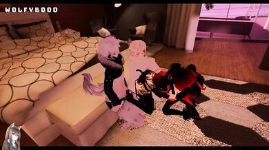Sexy Succubus Dancing On Two Shy Subby Femboys VRChat