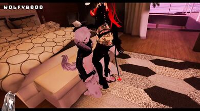 Sexy Succubus Dancing On Two Shy Subby Femboys VRChat