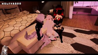 Sexy Succubus Dancing On Two Shy Subby Femboys VRChat