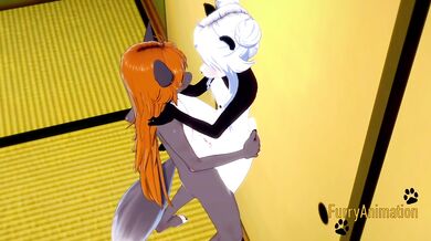 Furry Hentai 3D Yiff - Grey Fox & Panda Bear First Time Sex