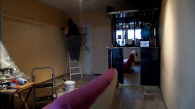 painting my livingroom, music: Golden Sunrise by Josh Woodward