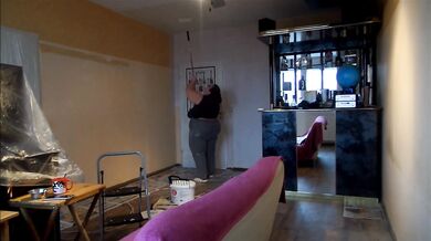 painting my livingroom, music: Golden Sunrise by Josh Woodward