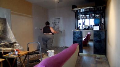 painting my livingroom, music: Golden Sunrise by Josh Woodward