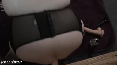 Enjoying a Deep Anal Dildo in my BBW Asshole - Big Ass Slut in Lingerie
