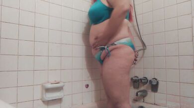 Huge Shower Hose Enema in Bikini