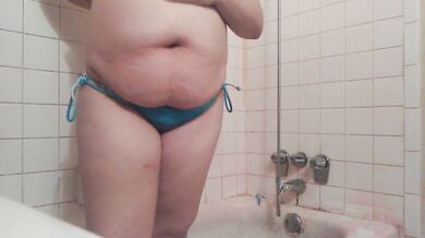 Huge Shower Hose Enema in Bikini