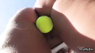 PAWG Paige Turnah outdoor tennis lessons turn in a pussy masturbation