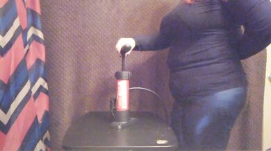 Massive Bike Pump Belly Inflation in Shiny Leggings