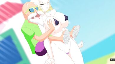 AndroidSuperSlut [hentai Game] Ep.1 dragon ball micro bikini testing on the beach with anal fuck