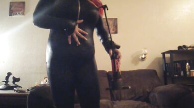 Air Inflation in Shiny Catsuit Commission