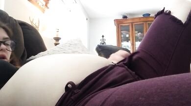Chubby girl masturbates to her full belly