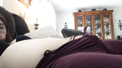 Chubby girl masturbates to her full belly