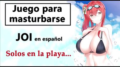Audio JOI in Spanish, on the beach with your busty friend, she wants your...