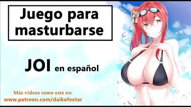 Audio JOI in Spanish, on the beach with your busty friend, she wants your...