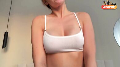 Red-haired student fucks hard and takes it in her mouth