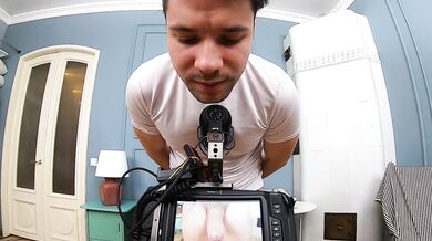 Behind the scenes - deepthroat blowjob and sex with a photographer - Light Fairy & Olivertrunk