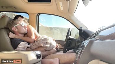 Hot Couple CAUGHT Fucking in the Drivers Seat- Take it Back Home to Finish with a Deep Creampie