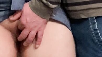 Dirty Fantasy! Old Perv Rubbing Perfect Pussy in Subway