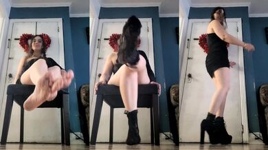 Putting on some cute socks and heels