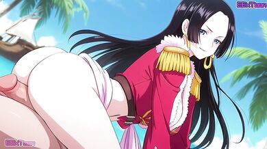 One Piece Hentai Anime - Big Tits Boa Hancock Blow Job Hentai by eextoon