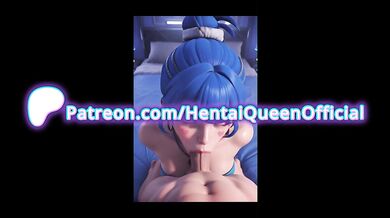 Cute Blue-Haired Anime Girl Deepthroats Passionately – Messy Heart Sticker Blowjob & Dripping Cum Overload [FULL VIDEO]