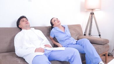 Doctor and nurse have a quick shag between surgeries