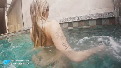 POV: Entering the pool with this hot Brazilian blonde and grabbing her beautiful ass