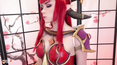 Hot Busty Alexstrasza from World of Warcraft Deepthroats and Hard Fucks Cock POV