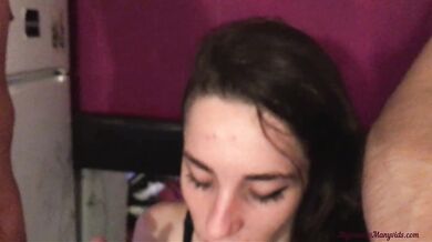 Threesome , The Best Party Whit Two Cocks Fucking My Mouth In The Same Time