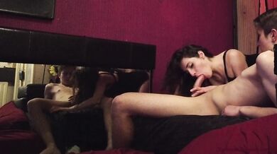 Threesome , The Best Party Whit Two Cocks Fucking My Mouth In The Same Time