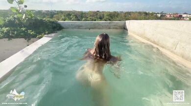 Poolside Creampie with Underwater Blowjob on Vacation - Horny Hiking ft. Molly Pills - POV 4K