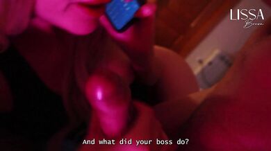 calling with her cuckcold boyfriend meanwhile I fuck her