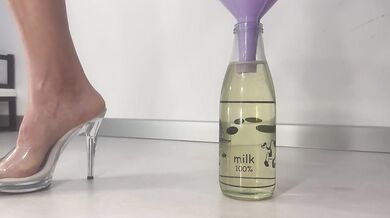 I pee into a bottle through a funnel.