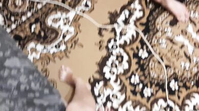 I licked my stepmother's pussy on a chair under a dress, and we were filmed by my girl who masturbat