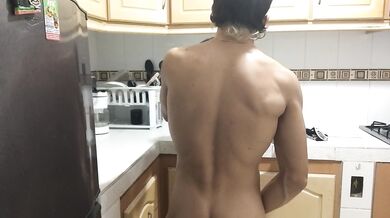 stepsister is in the kitchen, I touch her, she likes it, I kiss her, I take off her shorts and I lic