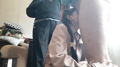 Our hot slave girl takes turns giving us cunnilingus - Lesbian_illusion
