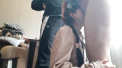 Our hot slave girl takes turns giving us cunnilingus - Lesbian_illusion