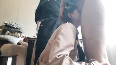 Our hot slave girl takes turns giving us cunnilingus - Lesbian_illusion
