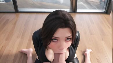 AI Generated - Hentai Brunette Teacher Big Tits POV Messy Blowjob Classroom Creampie