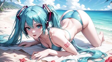 Miku sex vacation on a tropical beach