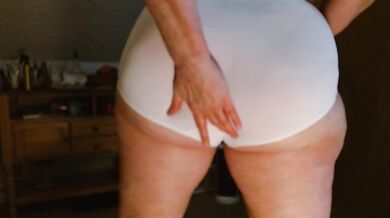 1364 5 minutes in sheer white panties, starring my ASS! Fun from DawnSkye