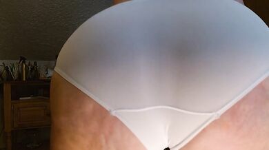 1364 5 minutes in sheer white panties, starring my ASS! Fun from DawnSkye