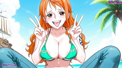 One Piece Hentai Anime - Big Tits Nami Blow Job Hentai by eextoon