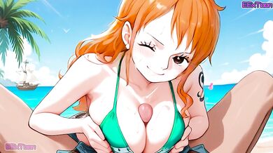 One Piece Hentai Anime - Big Tits Nami Blow Job Hentai by eextoon