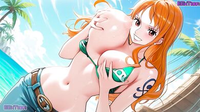 One Piece Hentai Anime - Big Tits Nami Blow Job Hentai by eextoon
