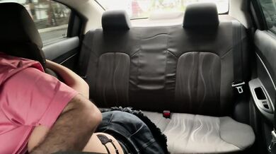 College student sucks Uber driver's dick.