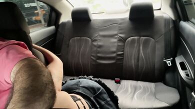 College student sucks Uber driver's dick.