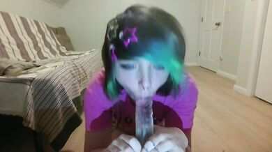 Goth teen chokes n gags on dick (Preview, full vid on OF, link in bio)