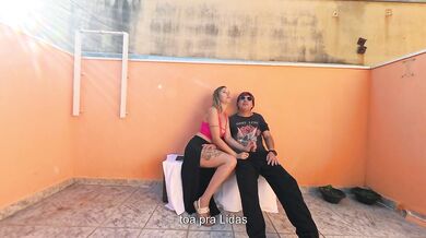 Blind man has a lucky day sitting in a public place.