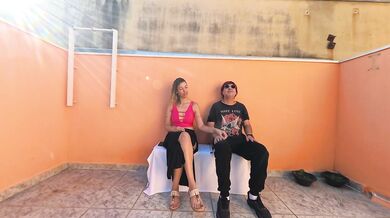 Blind man has a lucky day sitting in a public place.